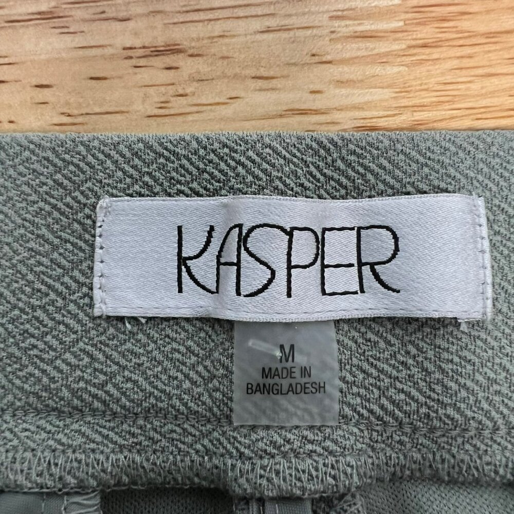 Kasper Women’s Textured Dress Pants High Rise Sea Stone Size Medium New - Picture 7 of 10
